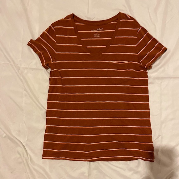 Stiped V-Neck T-Shirt - Picture 1 of 3